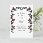 Elegant Black and Red Victorian Gothic Wedding Invitation | Zazzle