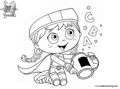 Super Why Wonder Red Coloring Pages Coloring Pages