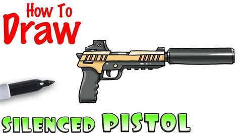 How to Draw the Silenced Pistol | Fortnite - YouTube