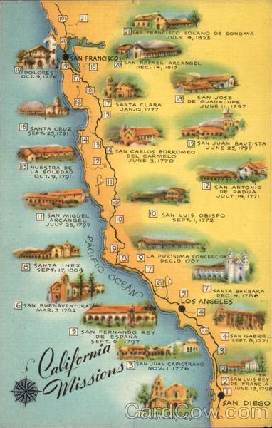 Map of California Missions