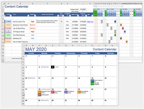 Content Calendar Template - Marketing Calendar for Excel