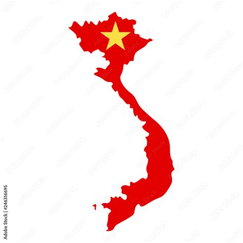 map of Vietnam - flag Stock Vector | Adobe Stock