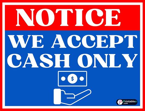 20 printable cash only sign – Artofit