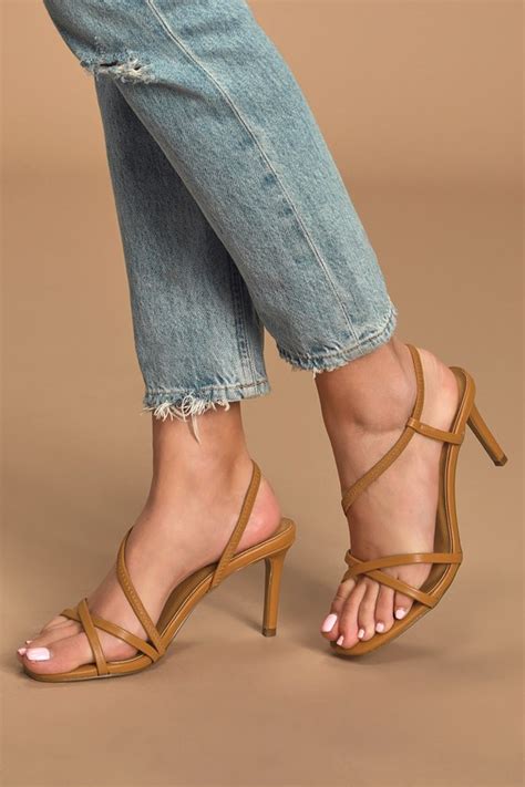 Brown Heels - Square-Toe Strappy Heels - High Heel Sandals - Lulus