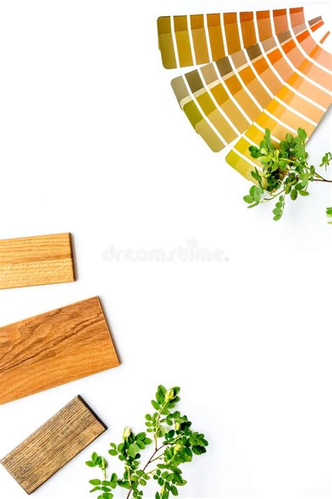 Sample of Material and Color Scheme for Interior Design, Above View Stock Photo - Image of ...