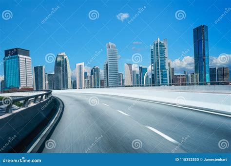 Side View Asphalt Road on Night Scene Near the Modern City Stock Photo - Image of lanes ...