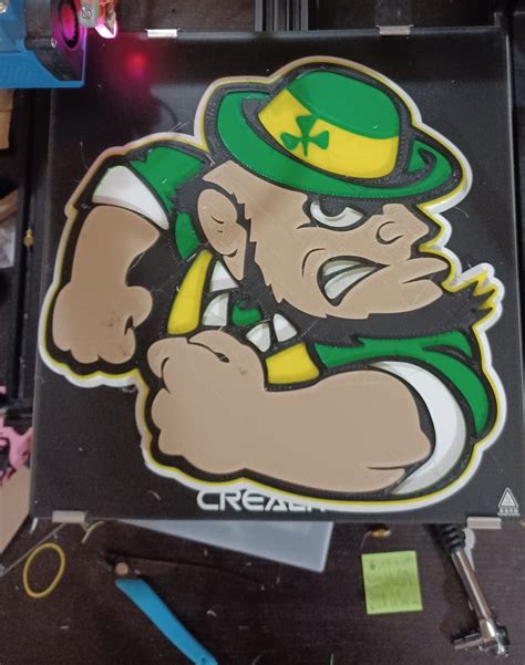 STL file Notre Dame Fighting Irish Leprechaun Logo - Wall Mounted・3D ...