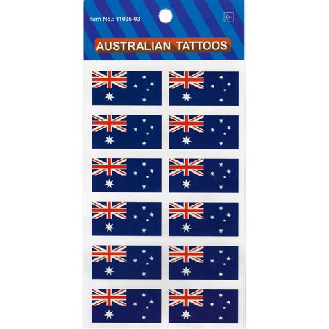 Aussie Flag Tattoos (1 Sheet) | Celebrate Australia | Occasion & Event ...