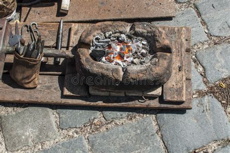 Forge. Blacksmith tool stock image. Image of manual - 154543519