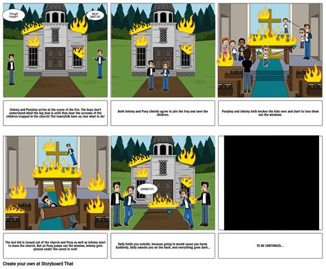 The Burning Church Scene: "The Outsiders" Storyboard