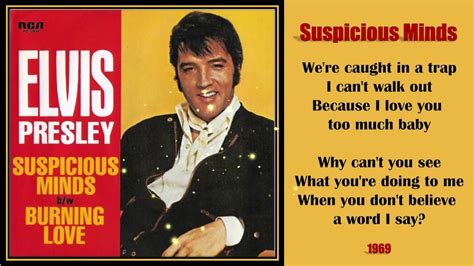 ELVIS PRESLEY "Suspicious Minds" w/ Lyrics - YouTube