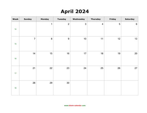 Wincalendar April 2024 Landscape Template - Haily Kellsie