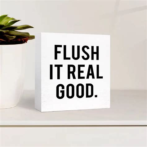 Flush Real Good Funny Rustic White/black Bathroom Half Bath - Temu
