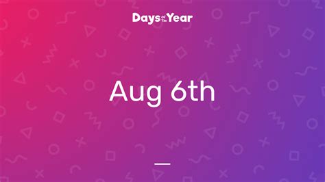 National Holidays on August 6th, 2024 | Days Of The Year