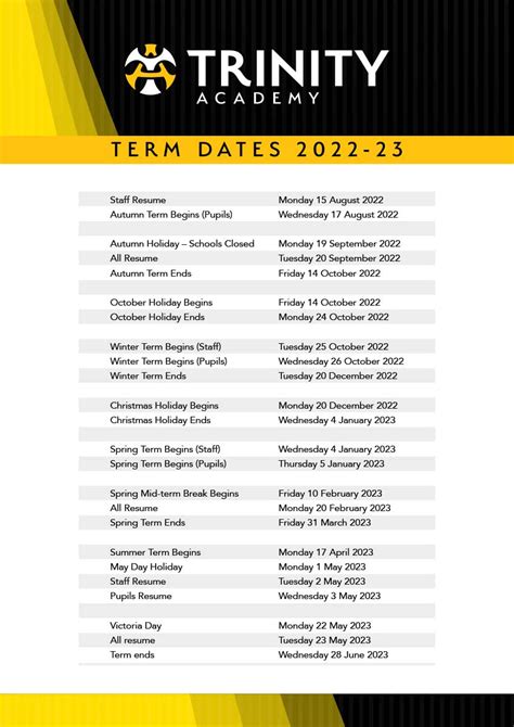 Term Dates - Edinburgh’s Trinity Academy