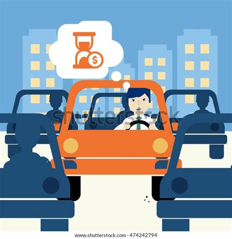 Urban Traffic Jam Concept Illustration Stock Vector (Royalty Free) 474242794