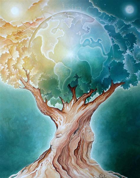 Earth Tree 11x14 Tree of Life Art Print of Painting Earth | Etsy