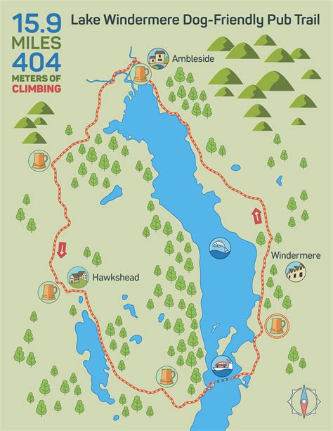 Dog-Friendly Pub Trail Around Lake Windermere - Map & Walking Guide ...