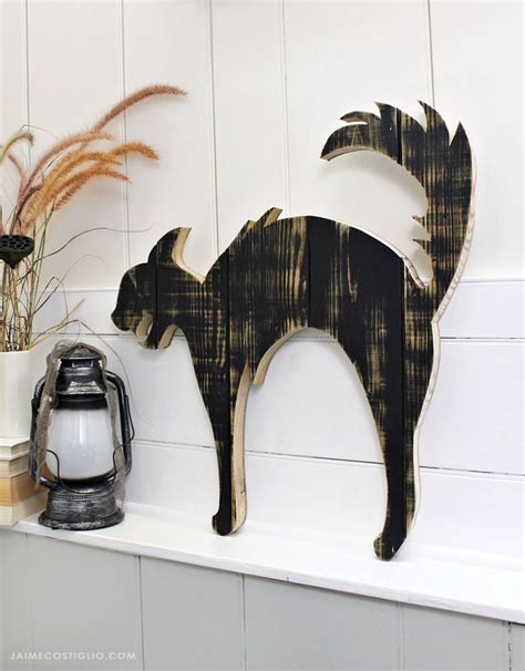 DIY Halloween Black Cat Wood Cutout - How To Tutorial | Halloween ...