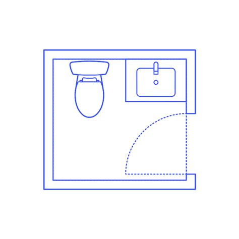 Bathroom - Full Bath (2-Wall, Facing) Dimensions & Drawings | Dimensions.com