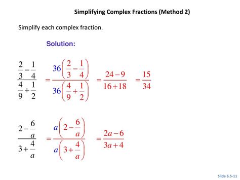 PPT - 6.5 Complex Fractions PowerPoint Presentation, free download - ID:2651058