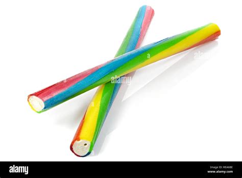 candy sticks isolated on white background Stock Photo - Alamy