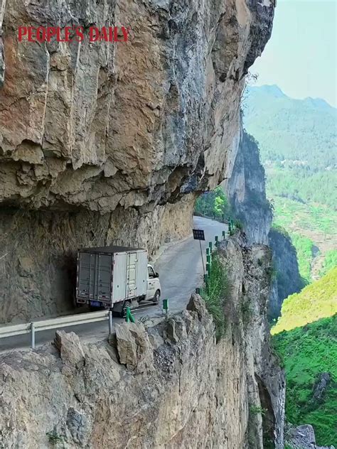 People's Daily, China on Twitter: "You need skill and courage to drive on this narrow mountain ...