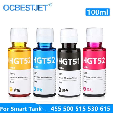 100ML/Bottle New Improved Refill Dye Ink For HP Smart Tank 450 455 500 510 515 516 519 530 559 ...