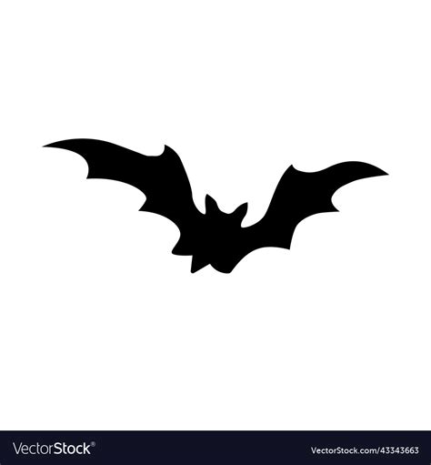 Bat silhouette template for printing icon Vector Image