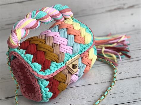 Handmade Colorful Knitted Bag - Etsy