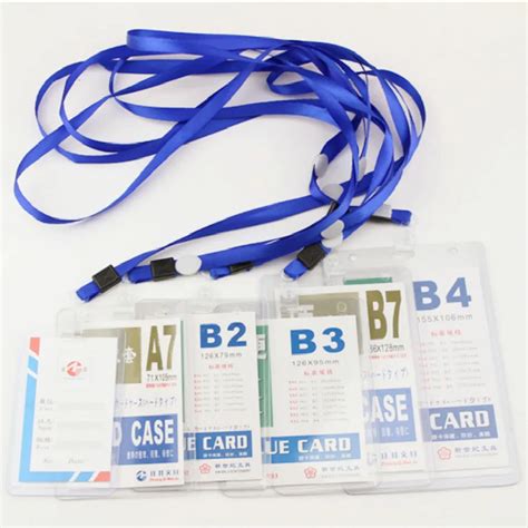 staff ID card holder worker badge covers with lanyard thicker transparent student certificates ...