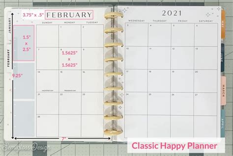 Happy Planner Box Sizes for Stickers - Updated for 2022 - Semigloss Design