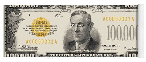 U.S. One Hundred Thousand Dollar Bill - 1934 $100000 USD Treasury Note ...