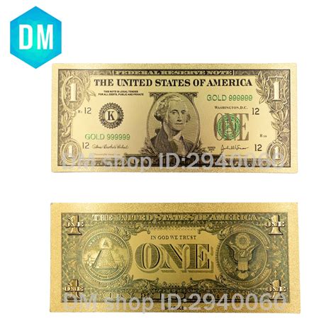 New 1928 Year 24k Gold Foil Banknotes Gold Plated USA Bill 1 Dollar ...