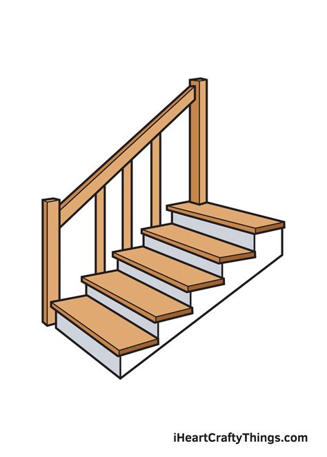 Stairs Drawing - How To Draw Stairs Step By Step