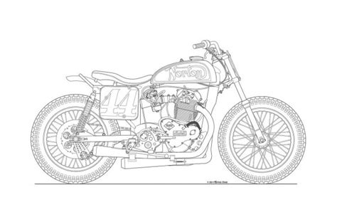 Photos: Some Classic Motorcycle Line Art Drawings - Asphalt & Rubber