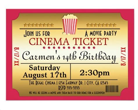 Movie Themed Invitation Template Free Collection