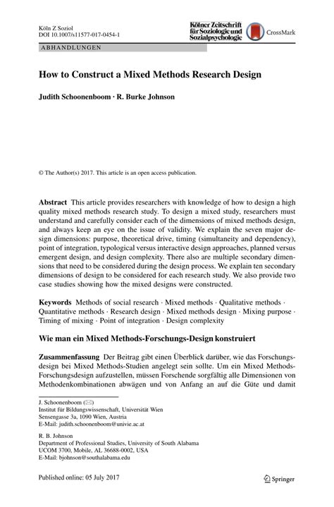 (PDF) How to Construct a Mixed Methods Research Design