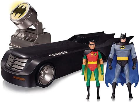 Batman The Animated Series Deluxe Batmobile Action Figures Vehicle Set Bat-Signal, Batman Robin ...