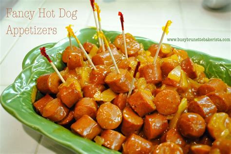 Fancy Hot Dog Appetizers. Busy Brunette Bakerista | Hot dog appetizers, Horderves appetizers ...