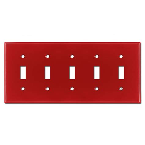 5 Toggle Switch Plates - Red | Kyle Switch Plates