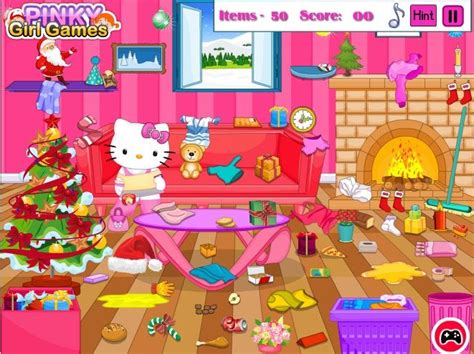 Hello Kitty Christmas Room Clean Up Game - Fun Girls Games