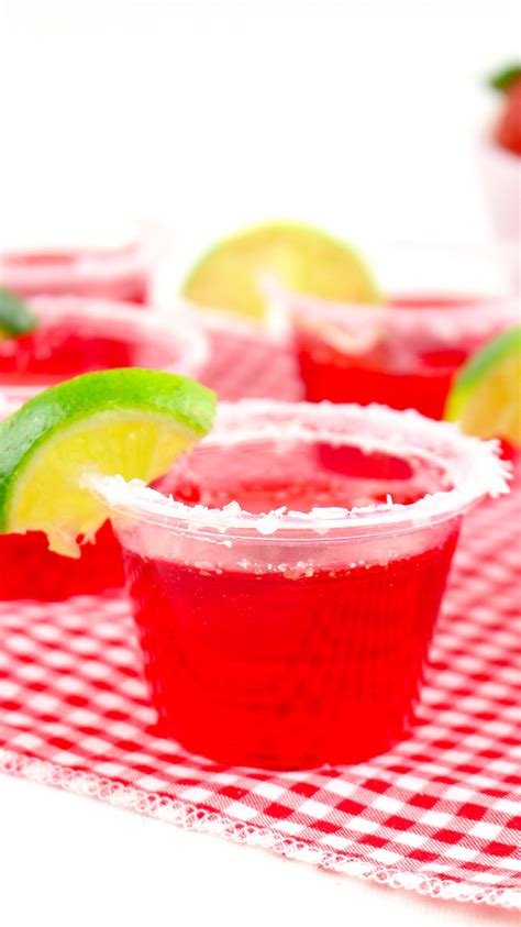 Strawberry Margarita Jello Shots - Happiness is Homemade