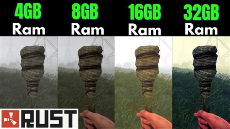 Rust 4gb ram vs 8gb ram vs 16gb ram vs 32gb ram - YouTube