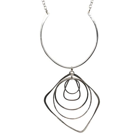 Argentium Silver Long Statement Necklace