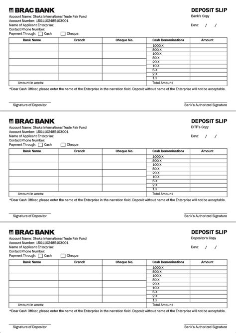 Bank Slip Sample | HQ Template Documents