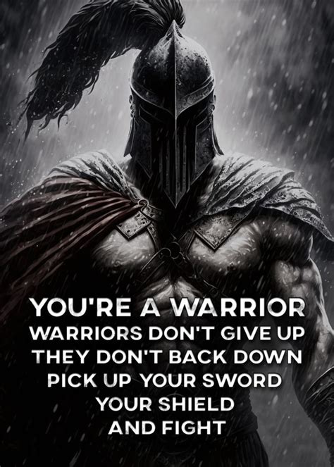 'Warrior motivation' Poster, picture, metal print, paint by nogar007 | Displate | Warrior quotes ...