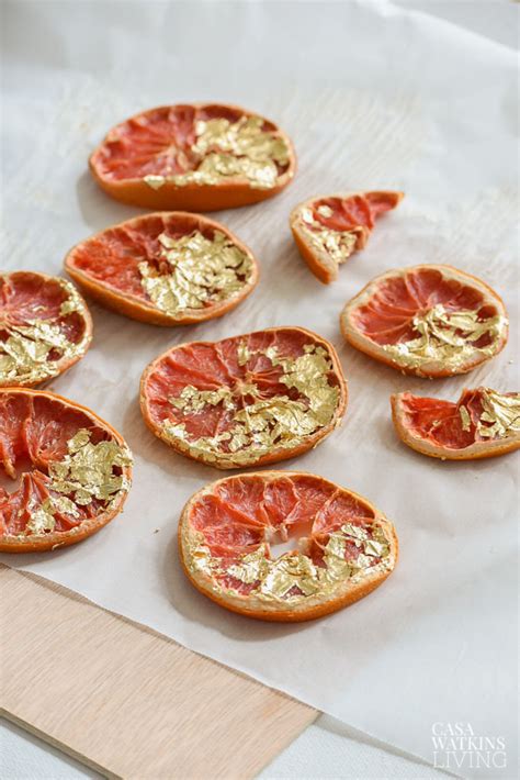 DIY Gilded Dried Grapefruit Slices - Casa Watkins Living