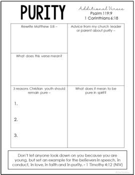 PURITY: BIBLE LESSON for TEENS | Sunday School Discussion Activity