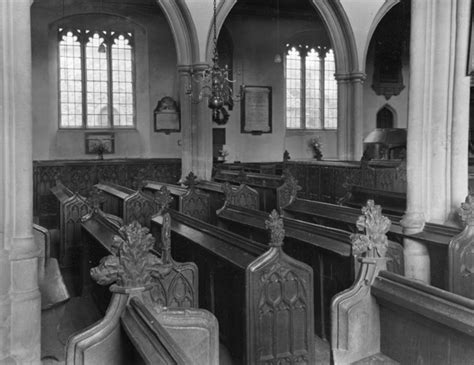 St Mary the Virgin, Croscombe, Somerset: the nave with late-medieval pews with poppy-heads ...